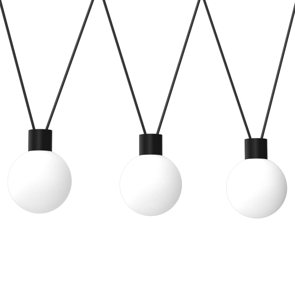Lampadario a sospensione Capri Milagro 3xG9 nero/bianco