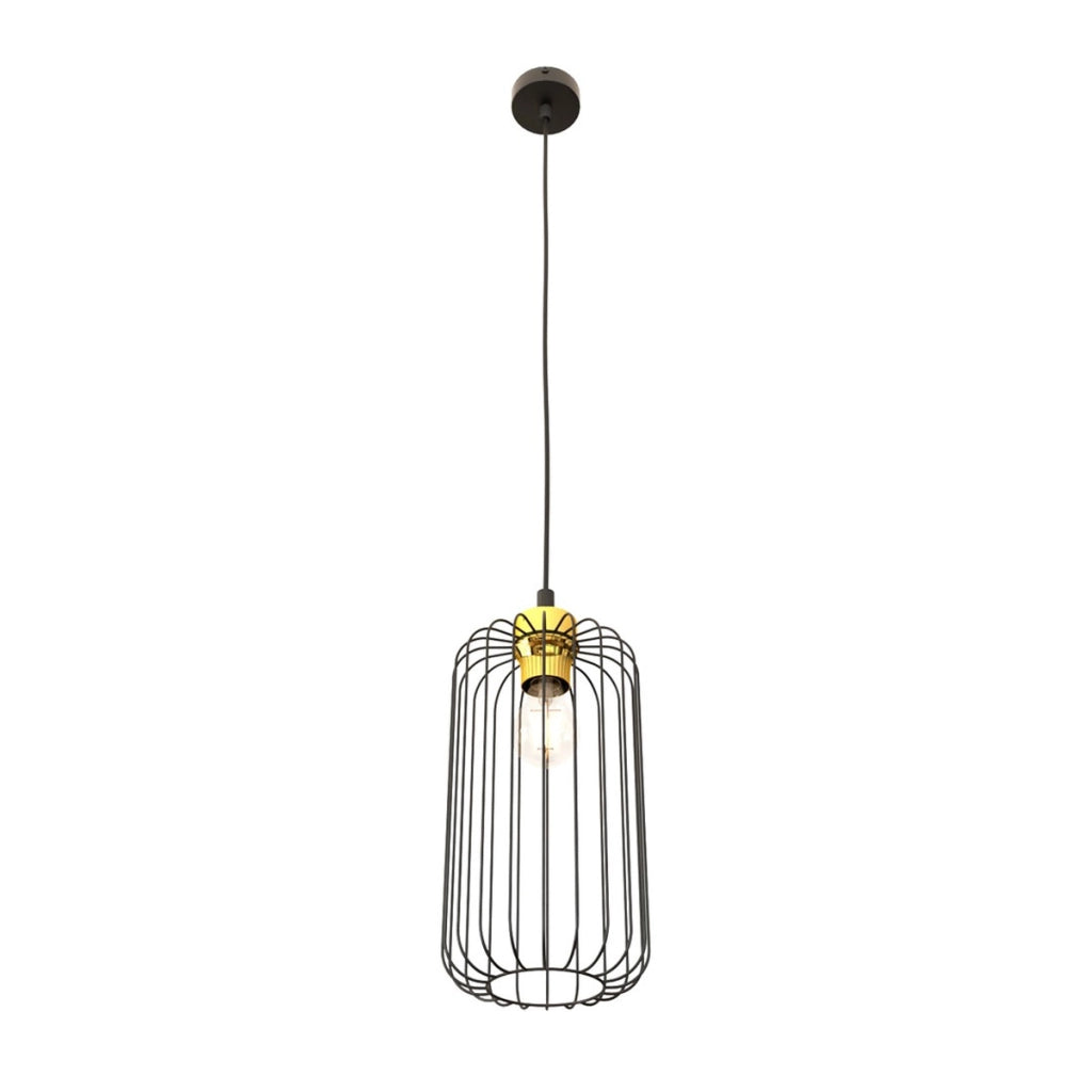 Lampada a sospensione VANDER in acciaio nero e oro