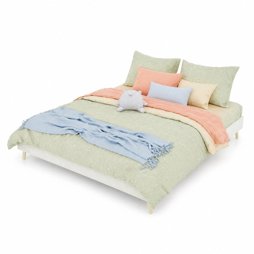 Struttura letto moderna 160x200 cm in tessuto beige