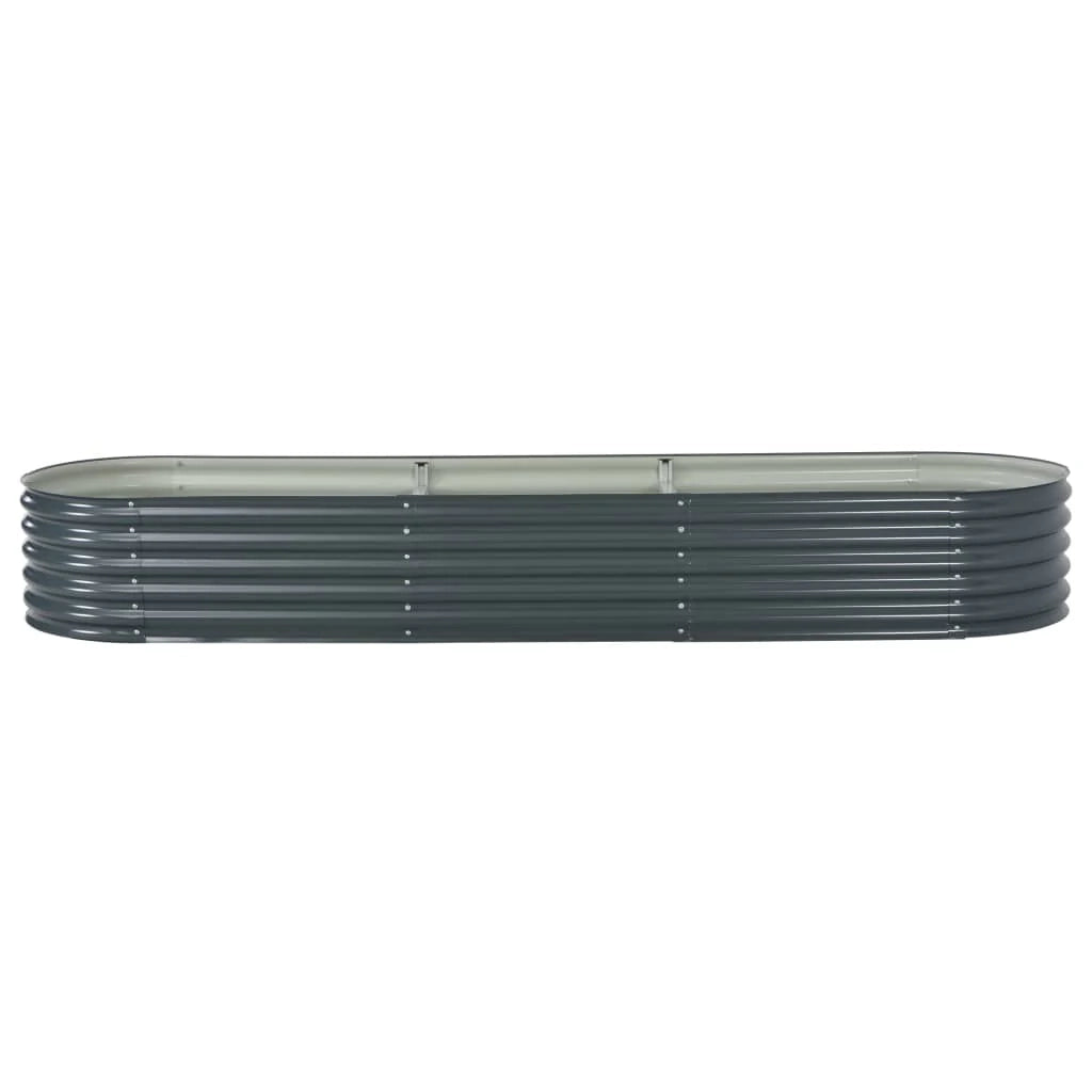 Fioriera rialzata per piante e fiori giardino 320 x 80 x 44 cm acciaio zincato grigio 02_0001046