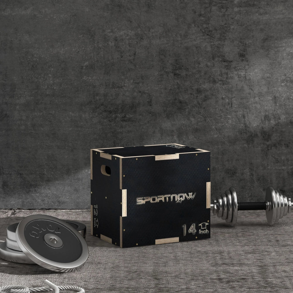 Box Jump Pliometrico 3 Altezze ¨C zephmum ¨C Legno Antiscivolo, 41-36-31cm, Nero
