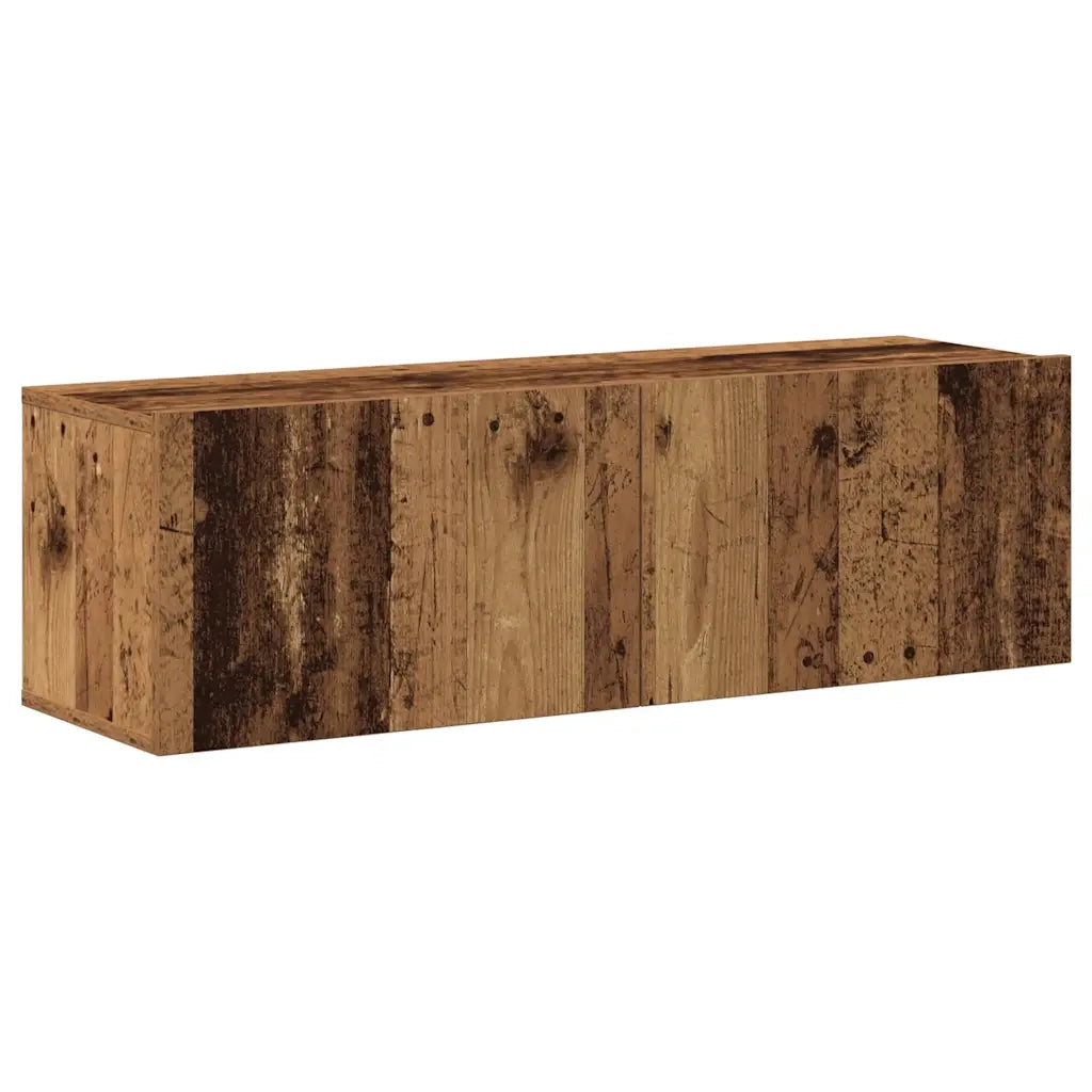 Set Mobile TV 7 pz Montato a Parete Legno Antico in Truciolato 3329015