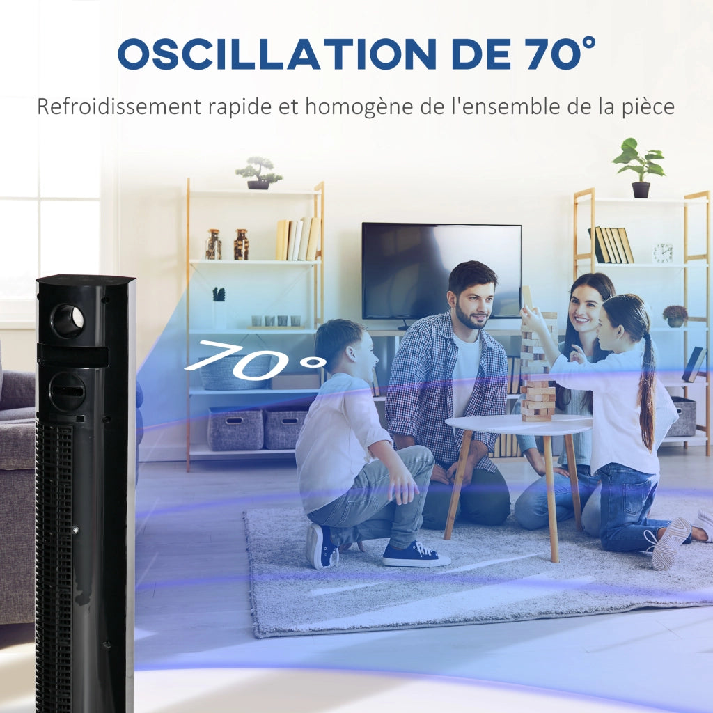 Ventilatore a colonna oscillante 70¡ã ¨C zephmum ¨C nero