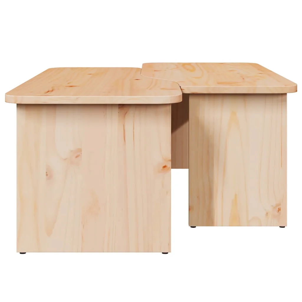Tavolino da salotto 2 pcs Naturale Legno di pino massello 873523