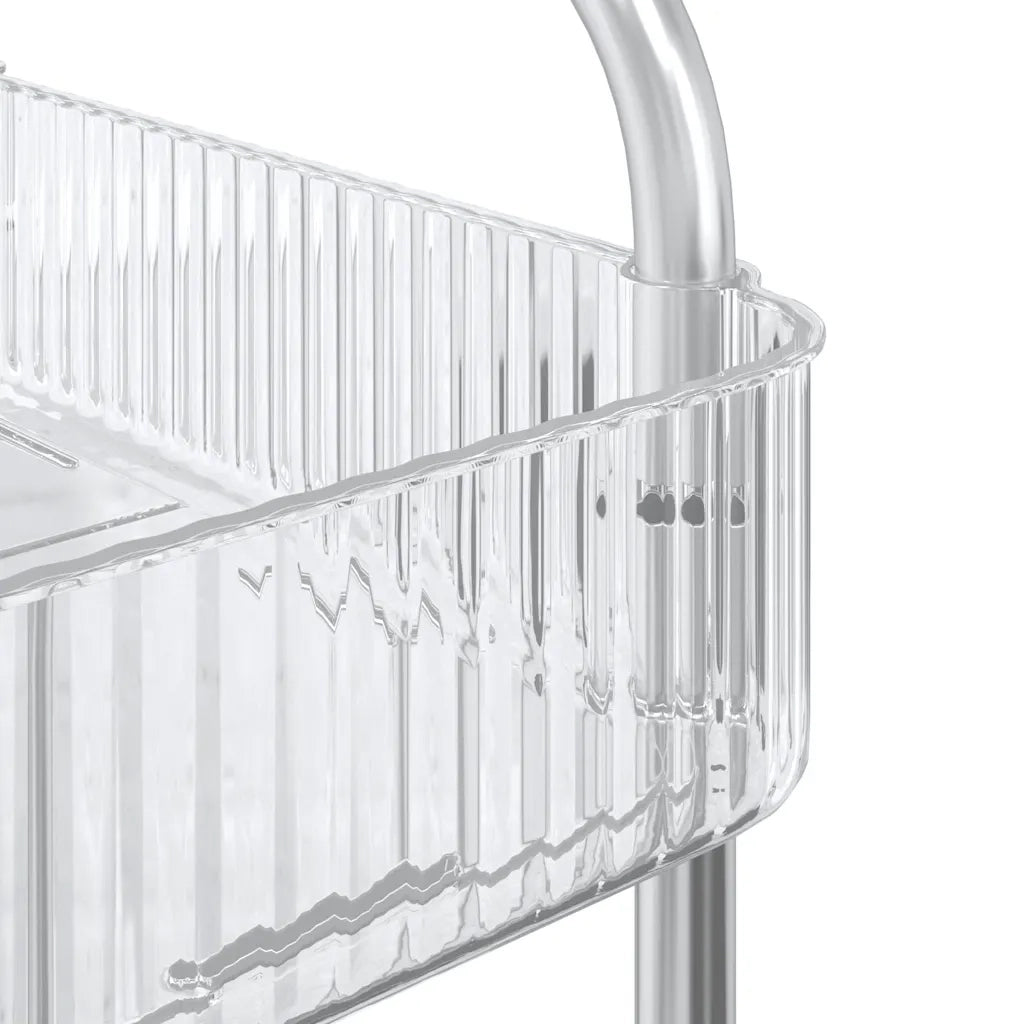 Carrello Portaoggetti a 3 Livelli 37x28x68 cm in Acrilico 4012377