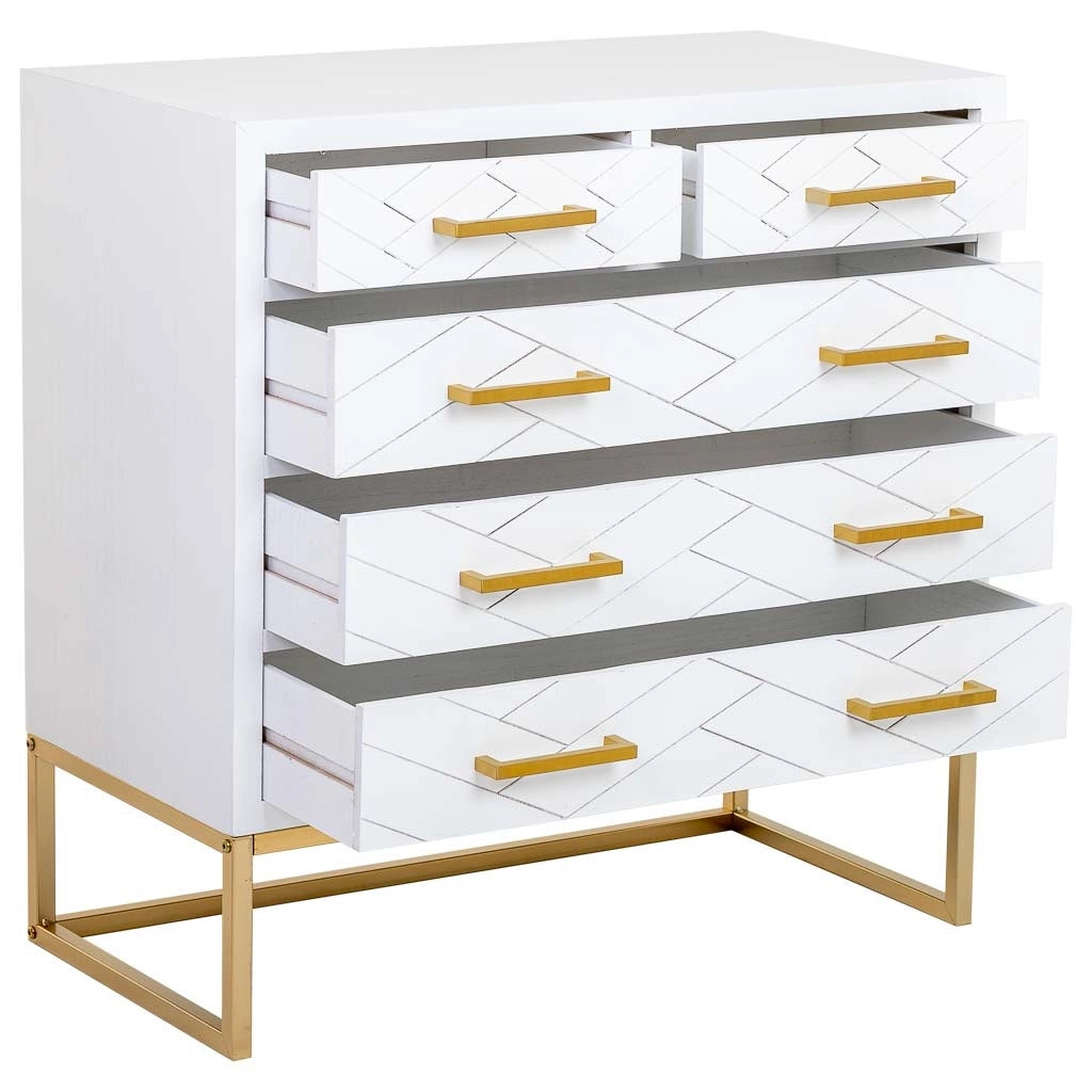 Cassettiera 4 cassetti legno e metallo 80x39,5x81h cm