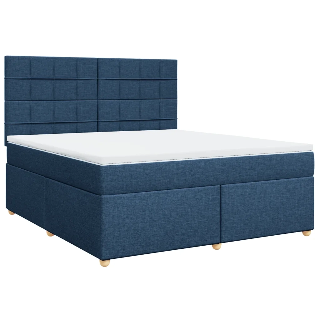 vidaXL Giroletto a Molle con Materasso Blu 180x200 cm in Tessuto