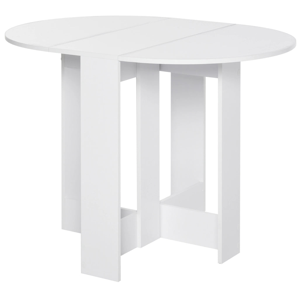 Tavolo da Pranzo Allungabile Pieghevole in Legno ¨C zephmum ¨C Bianco 104x76x73.7 cm