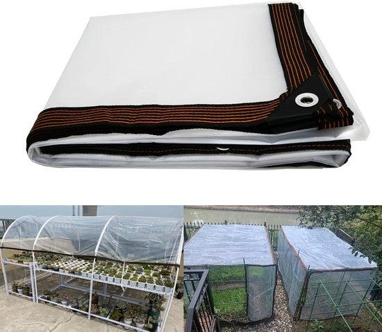 Zeila trasparente con occhi, 2 x 3 m, copertura da pioggia trasparente, per outdoor, pergola, balcone, giardino, parete laterale, tenda, resistente al tempo, resistente a crepe