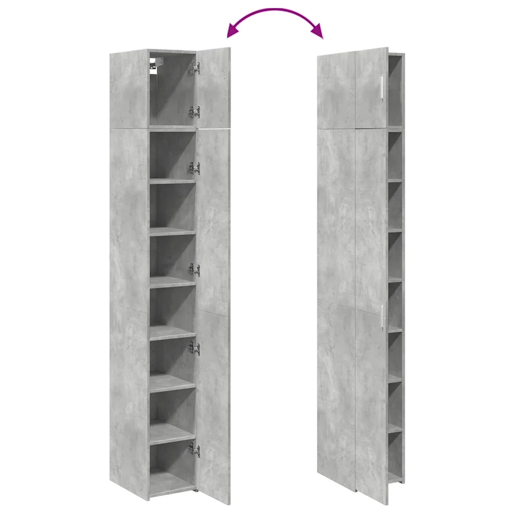 Mobile Sottile Grigio Cemento 30x42,5x225 cm in Truciolato CFW8472725