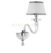 APPLIQUE BACH 1 LUCE CRISTALLO E CROMO H.36CM CON PARALUME