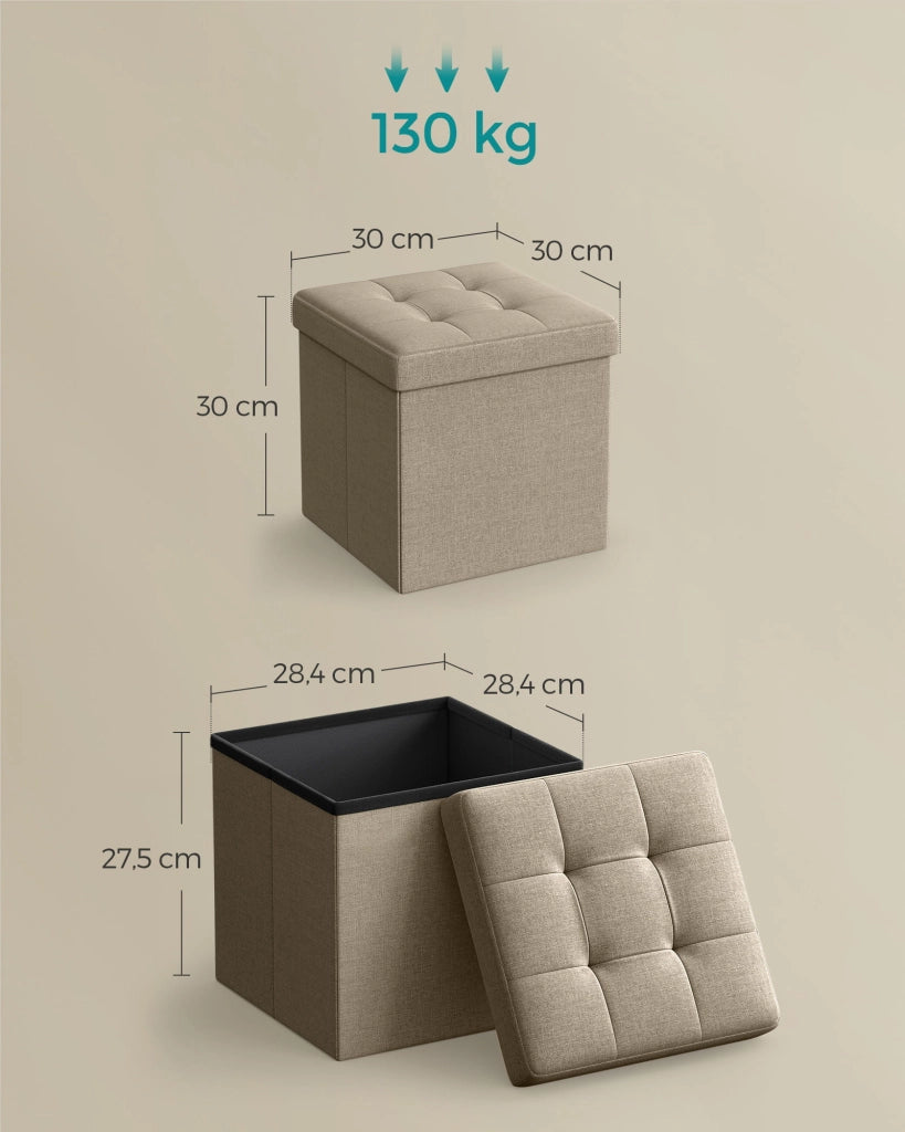 Valora PUFA Organizer portaoggetti in MDF color cammello per camera da letto