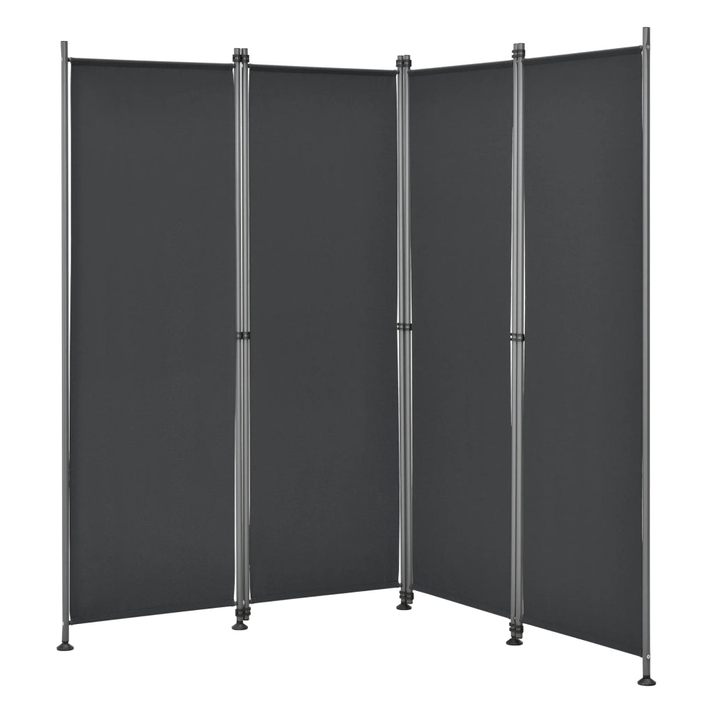 Schermo divisorio in poliestere a 4 pannelli 215 x 170 cm nero 03_0006553
