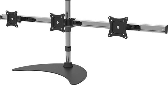 Stand per tre schermi adattabile per monitor da 15"-27" - Braccio di montaggio in alluminio Vesa con fissaggio 75/100mm - Massimo 22 kg