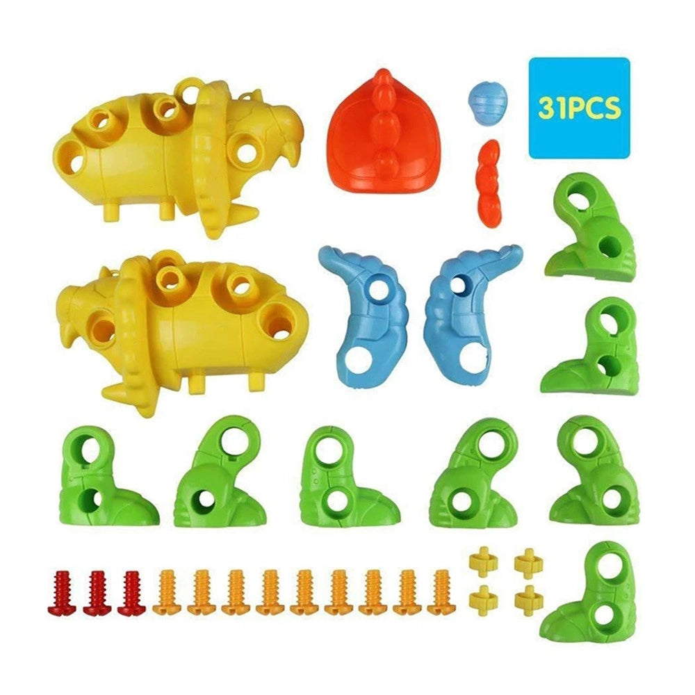 Trade Shop - Dinosauro Triceratopo Smonta E Rimonta Con N.2 Attrezzi Gioco Educativo Bambini -