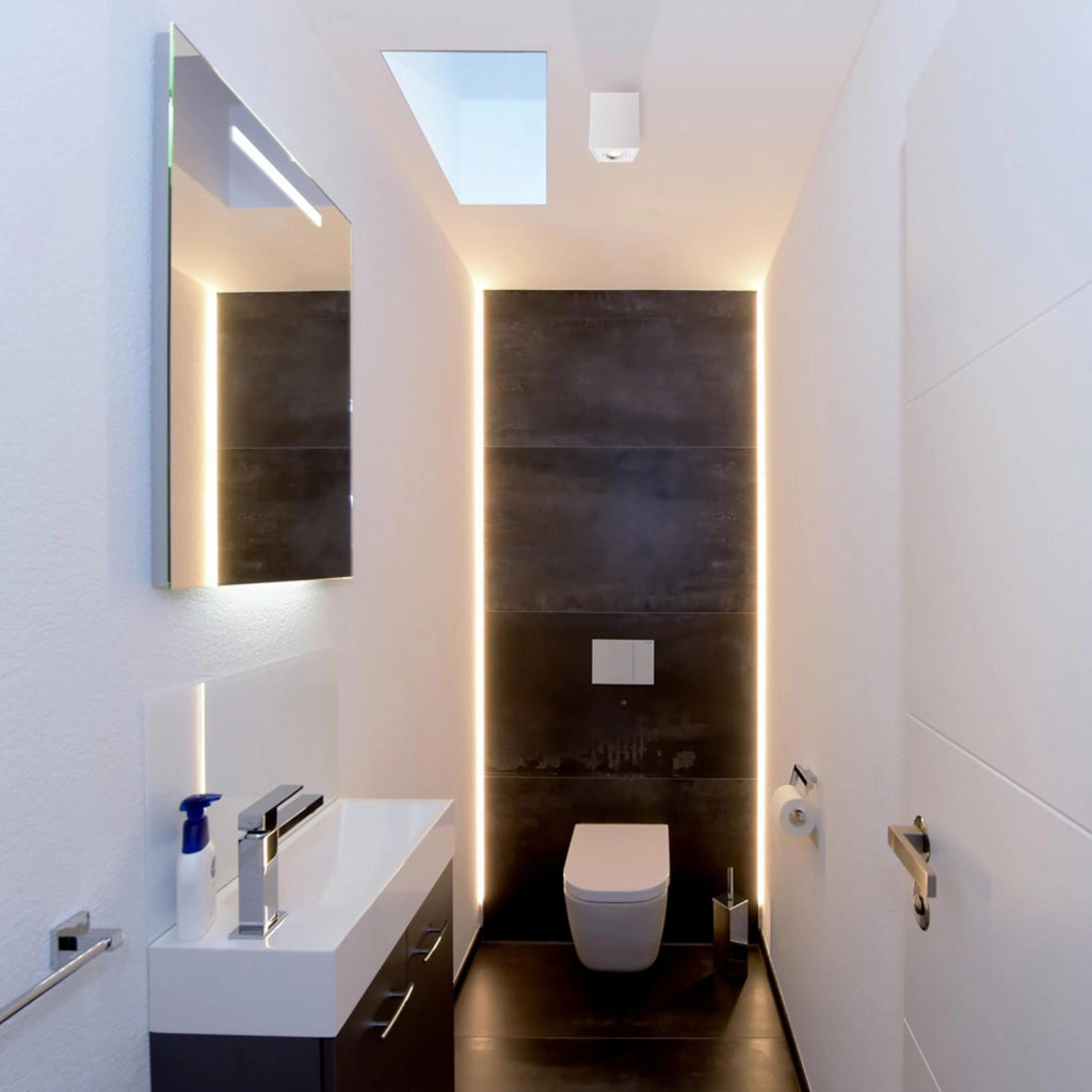 DATO Faretto soffitto plafoniera quadrata LED GU10 diffusore orientabile luce ingresso corridoio cucina bagno negozio 230V BIANCO
