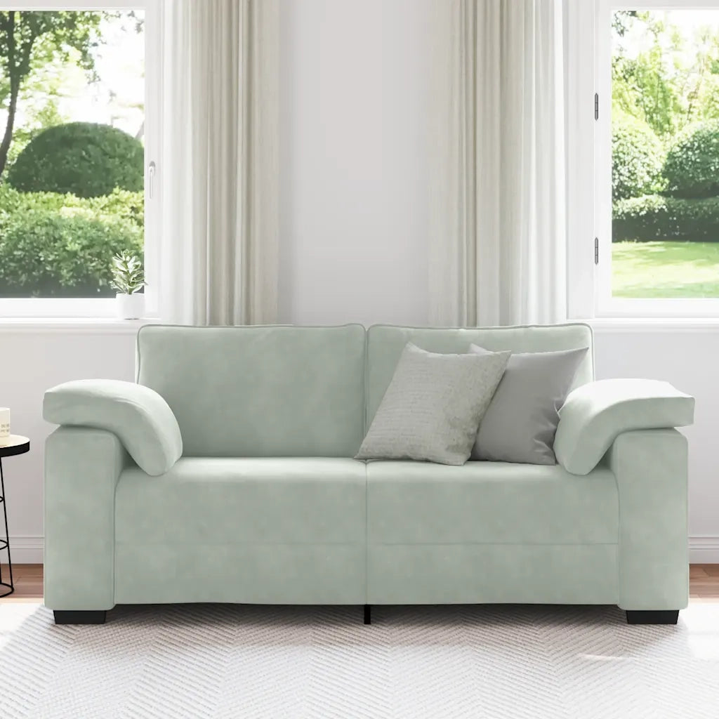Divano Divanetto-Sofa Grigio Chiaro 140 cm in Velluto 408673