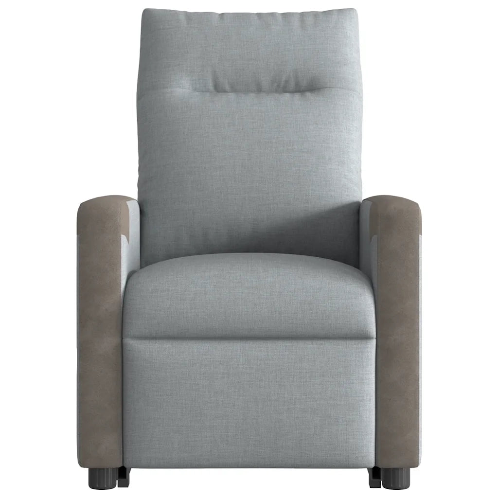 Divano Sedia-Poltrona Reclinante Alzapersona Elettrica Grigio Chiaro Tessuto 415108