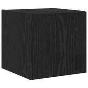 Mobile TV moderno a parete con illuminazione LED versatile 30,5 x 35 x 30 cm realizzato in legno composito di rovere nero 02_0055049