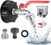 Valvola di scarico per serbatoio di acqua piovana - 1000L serbatoio di acqua - valvola a sfera in lega con connesso 1/2 pollice - adattatore per S60 x 6 valvola di acqua - accessori per serbatoio IBC