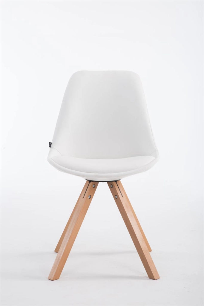 Sedia pranzo Laval in similpelle gambe quadrate natura,bianco
