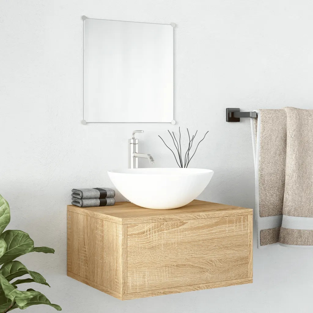 Set Mobili da Bagno | Armadio da bagno 2 pz Rovere in Legno Multistrato