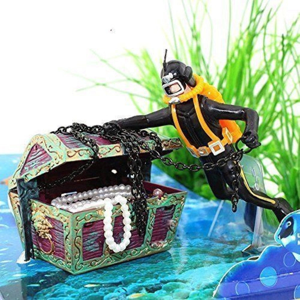 Trade Shop - Ornamento Per Acquario Decorativo Sub Catena Tesoro Dei Pirati Pesci Acqua -