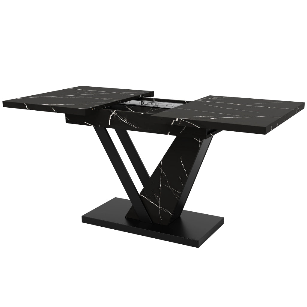Tavolo da Pranzo Allungabile con Piano Effetto Marmo ¨C MINIMAL ¨C 120-160x75 cm