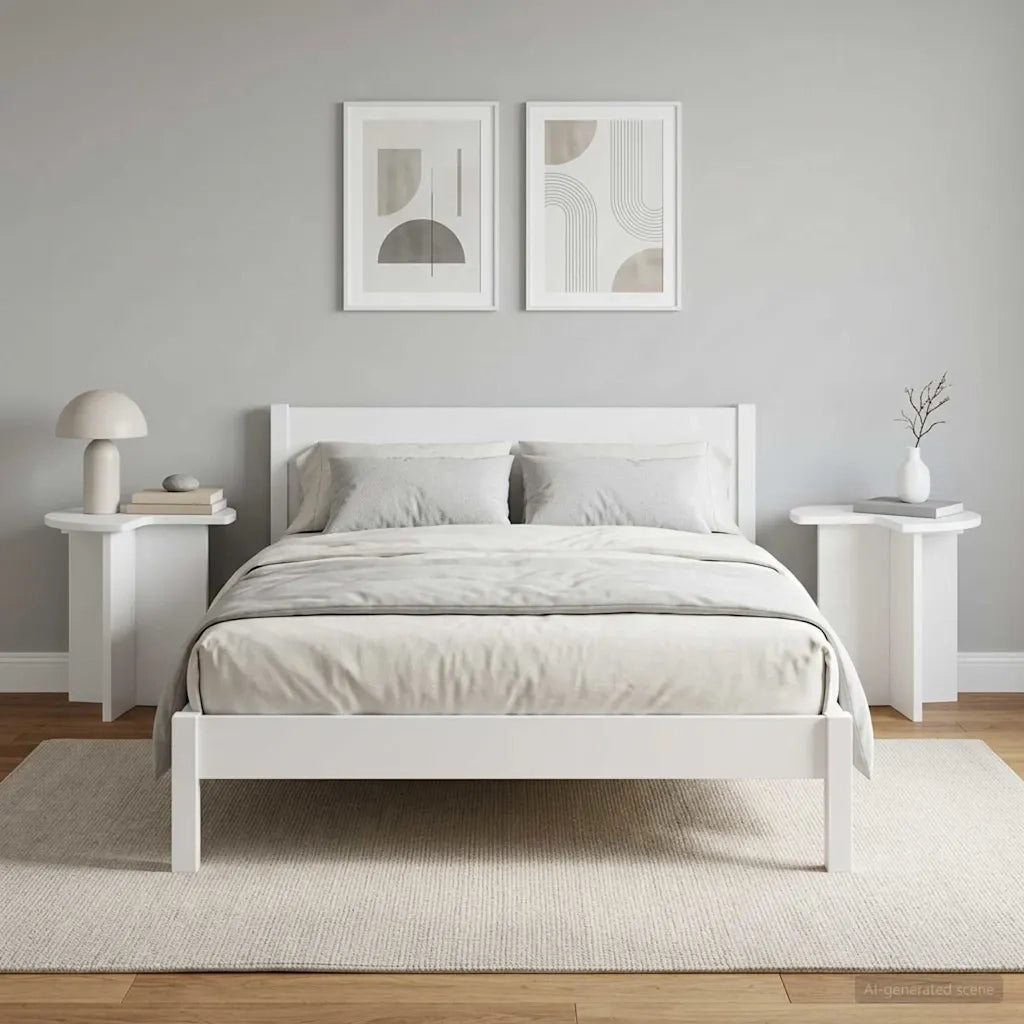 Tavolo laterale 2 pcs Bianco Ø 39 x 38 cm Legno ingegnerizzato