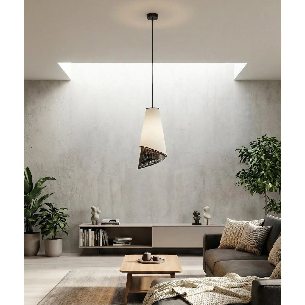 Lampada a sospensione MODA in acciaio nero e grigio