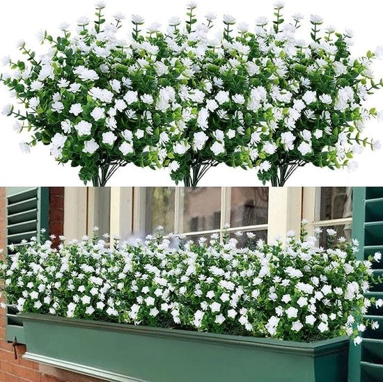 Decorazioni floreali per esterno - fiori in plastica UV-resistenti, piante artificiali per balcone, giardino e vaso - resistente al tempo