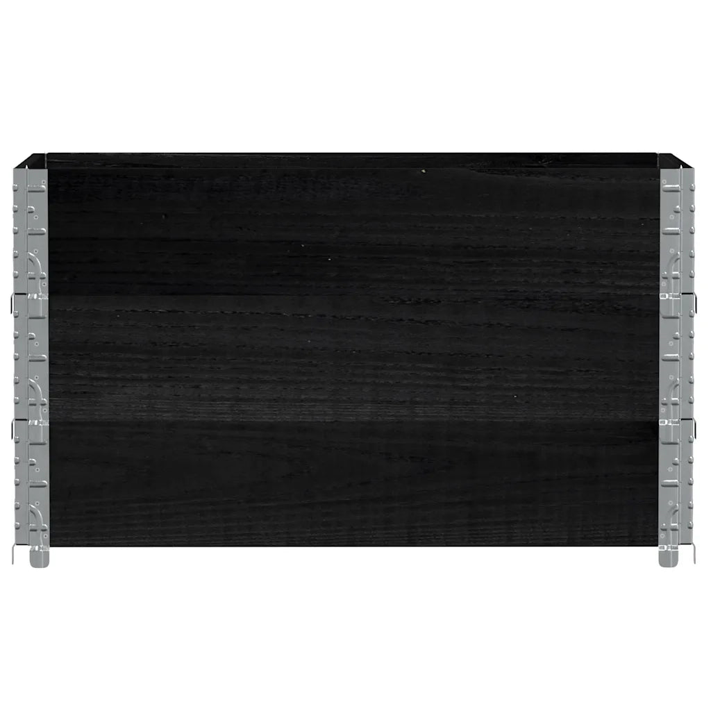 Paretali per Pallet 3 pz Neri 100x50cm Legno Massello di Pino