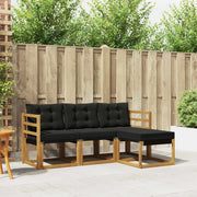 Set di divani da esterno con cuscino 4 pcs Naturale e Nero