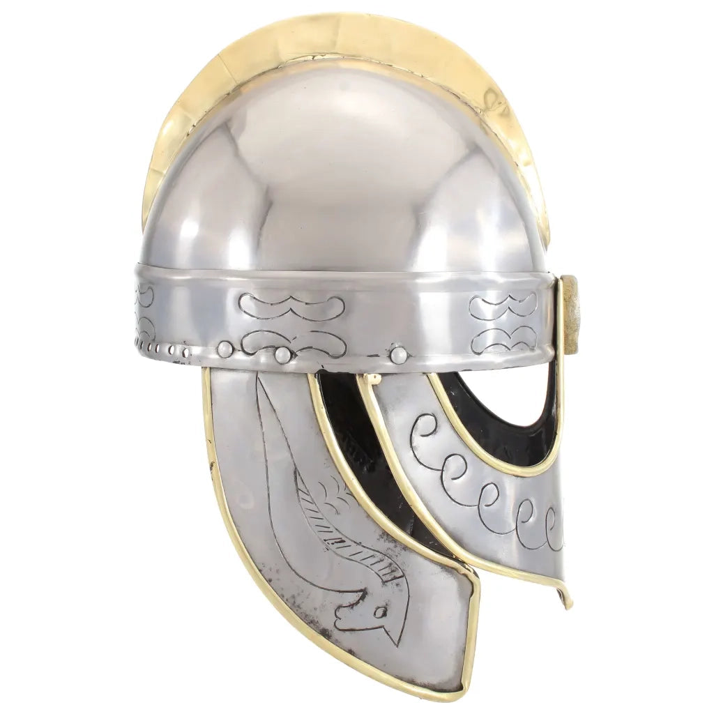 Elmo Beowulf Antico Replica LARP Argento in Acciaio CFW2037082