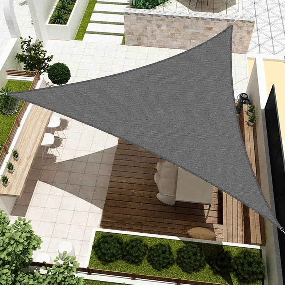 Trade Shop - Vela Tenda Triangolare Parasole Protezione Sole Ombreggiatura Giardino 3x3x3mt Grigio 222568 -