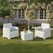 Salottino Outdoor Ari, set Salotto da Esterno 2 Posti Made in Italy, Bianco