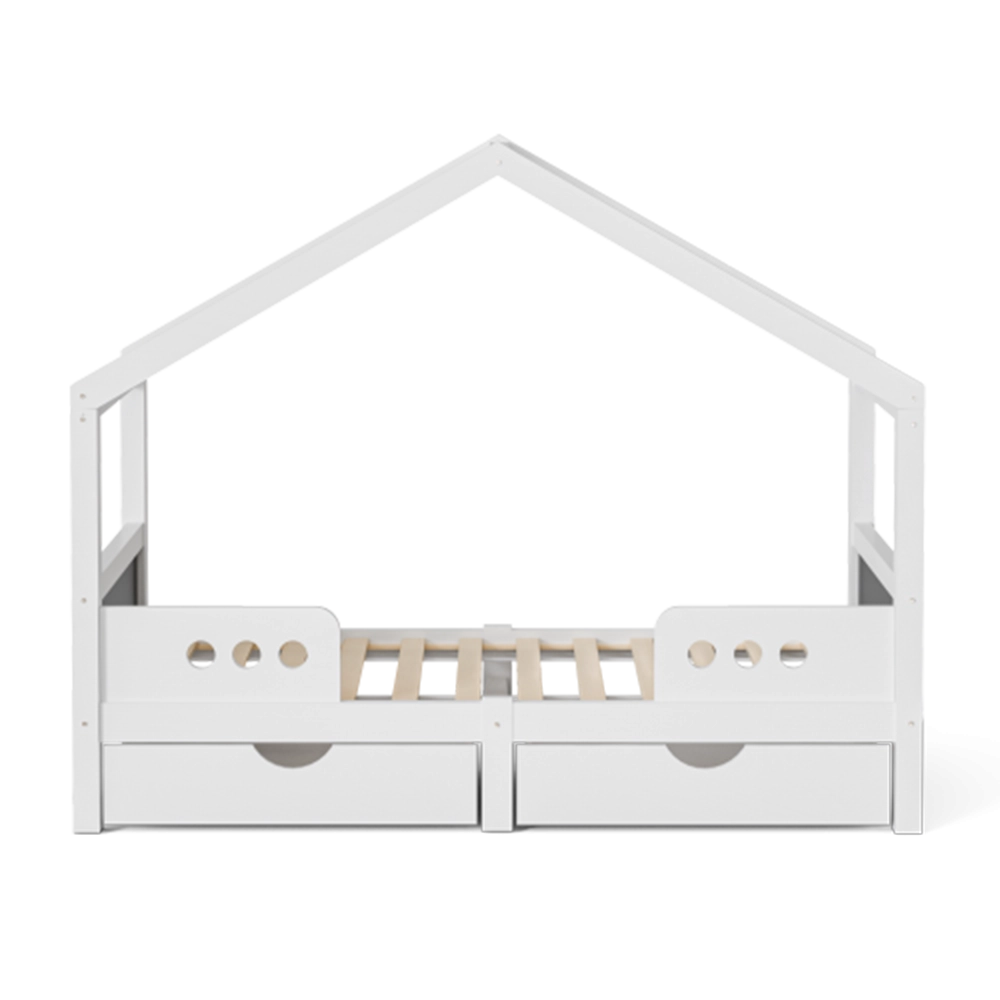 Letto bambino con tetto?- Xylo - 90x200cm 2 cassetti legno