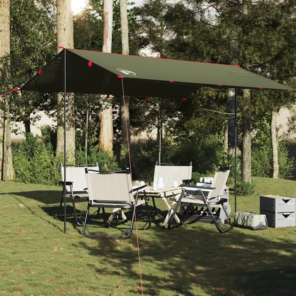 vidaXL Telone da Campeggio Verde Oliva 366x306 cm Impermeabile