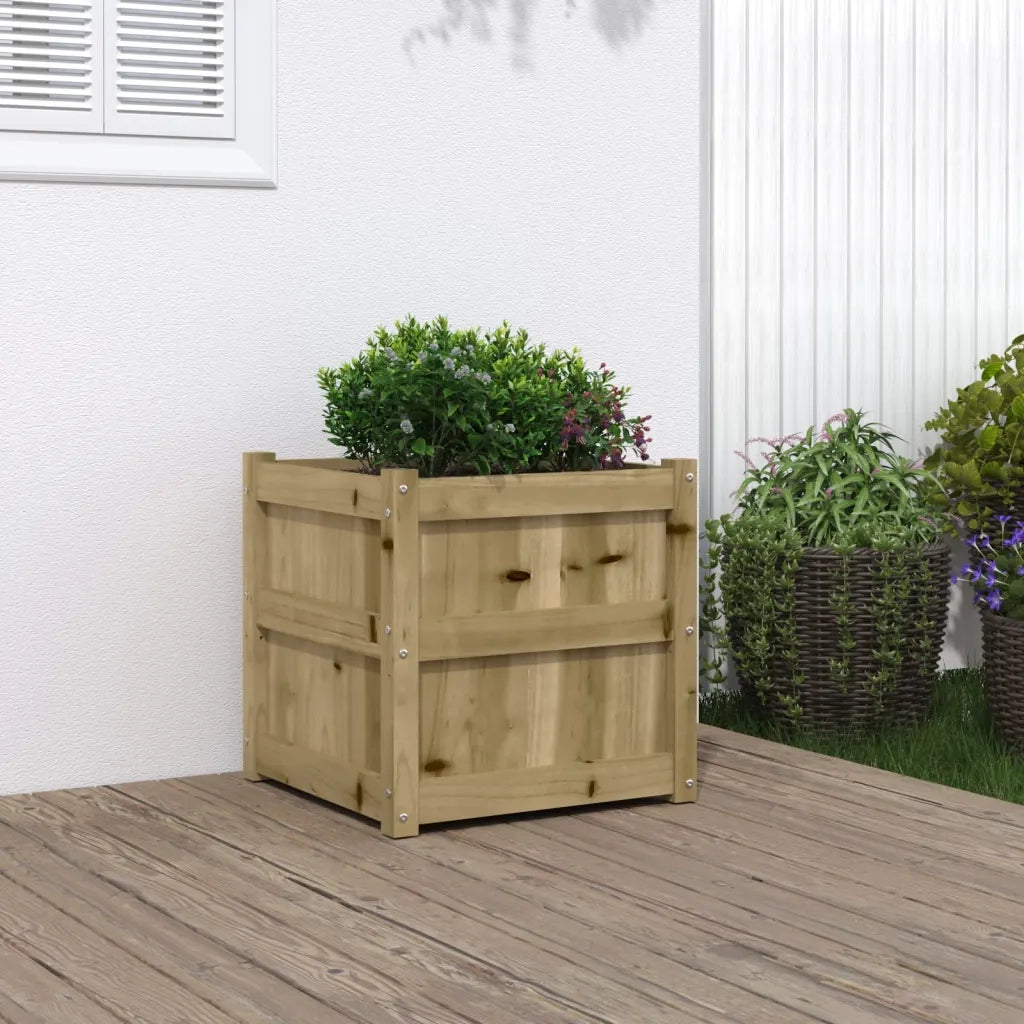 Fioriera da Giardino-Vaso da Esterno 50x50x50 cm in Legno di Pino Impregnato