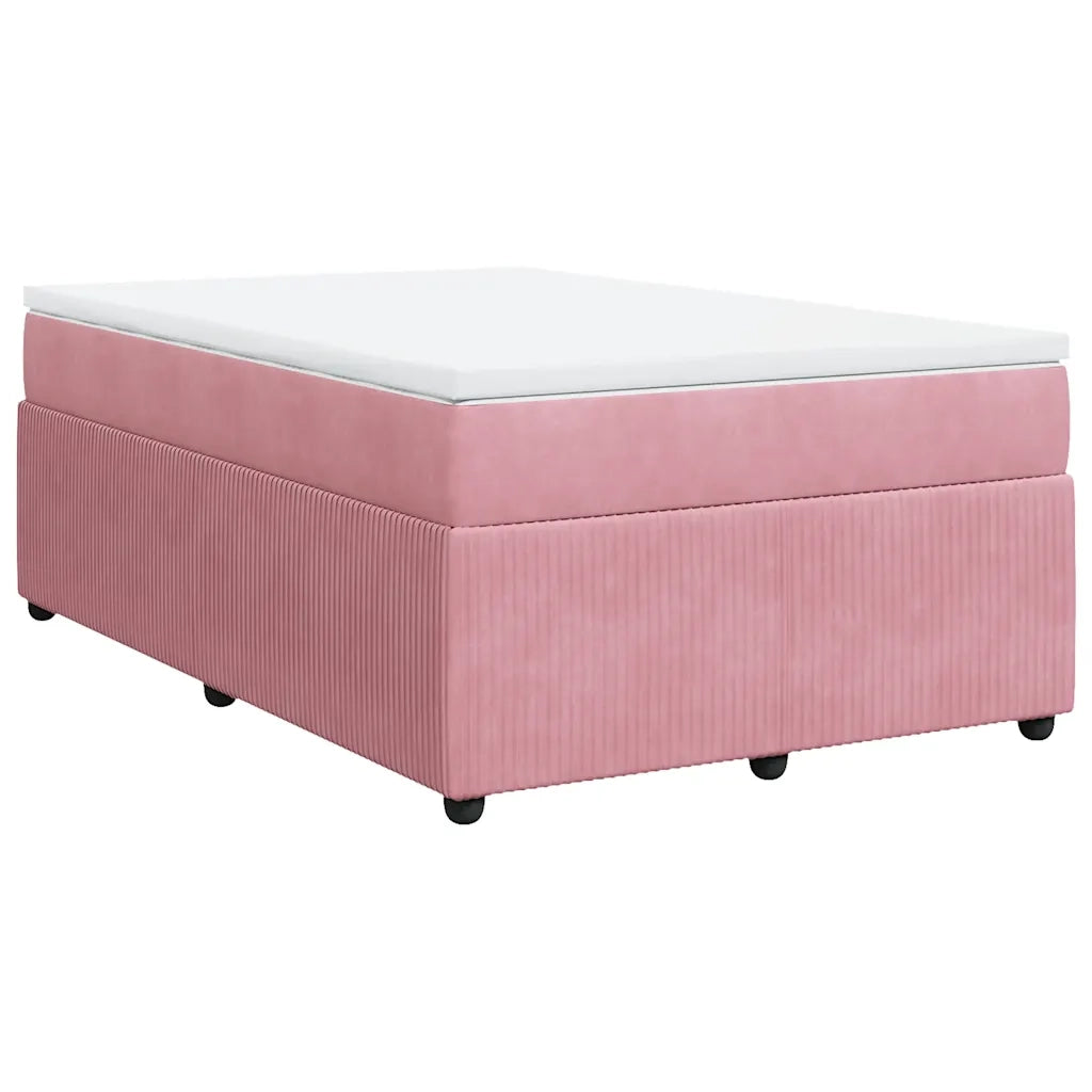 Giroletto a Molle con Materasso Rosa 120x200 cm in Velluto