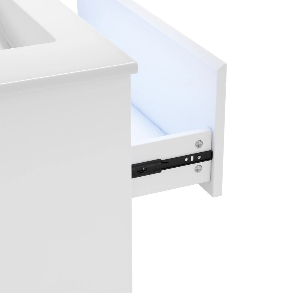 Mobile Bagno Sottolavabo Sospeso con Cassetto e Lavabo ¨C Xylo ¨C Bianco 76.5x46x45 cm