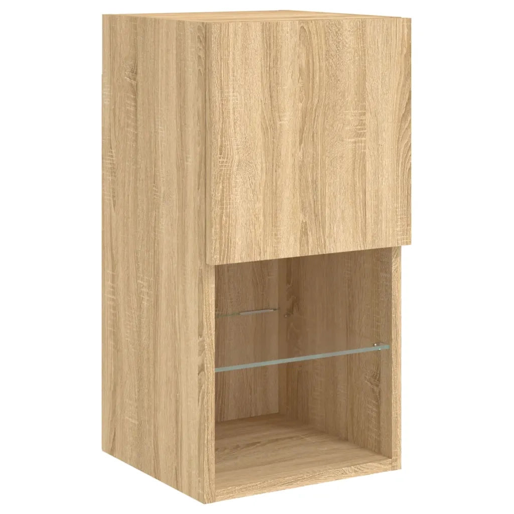 Mobili TV con Luci LED 2pz | Armadietto TV | Mobile Porta TV Rovere Sonoma 30,5x30x60 cm