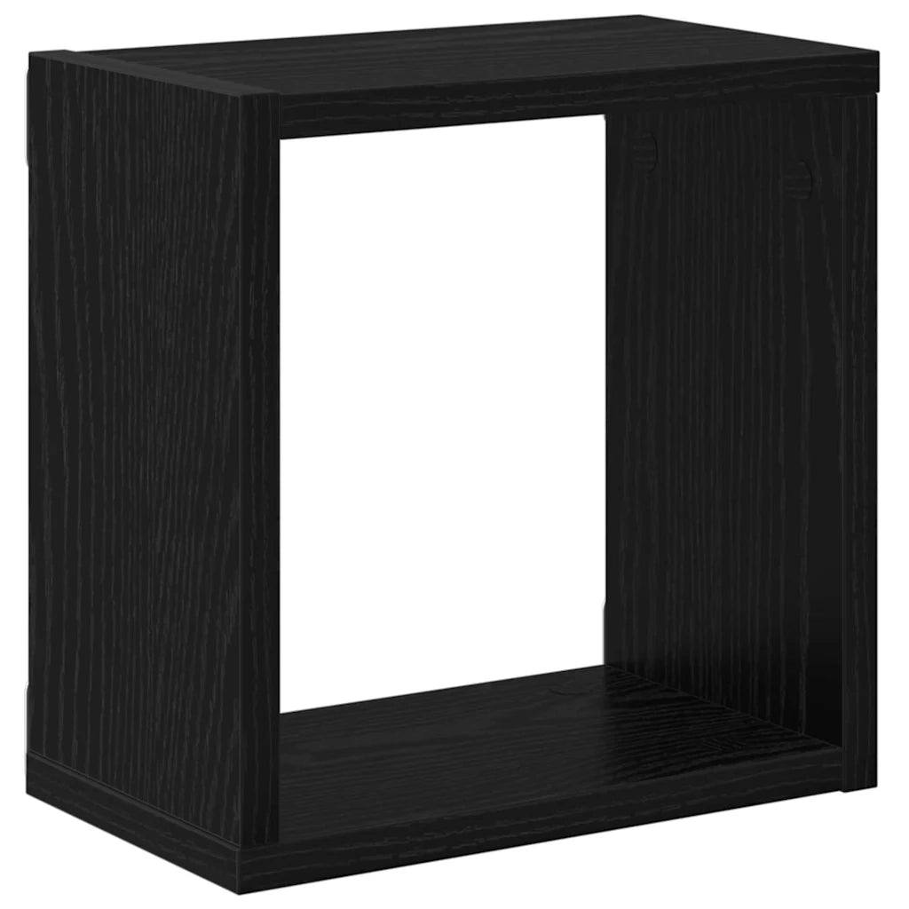 2 pz Scaffali da Parete | Mensola sospesa Rovere Nero Legno multistrato