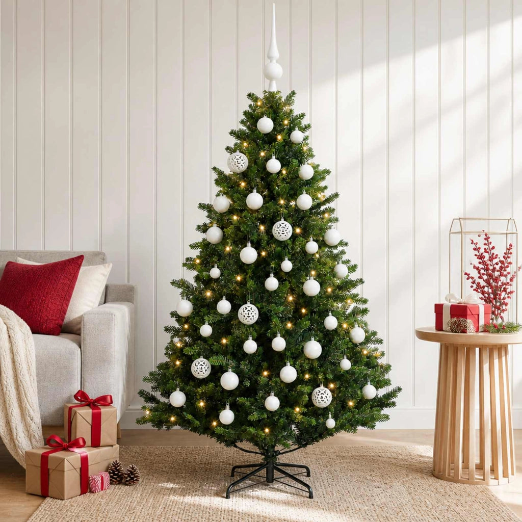 Albero di Natale Artificiale con Palline 150 cm 150 LED 3466066