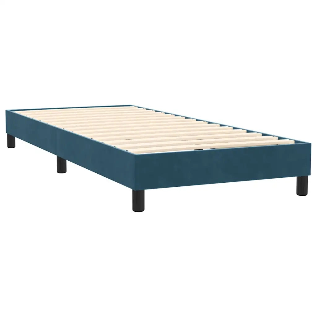 Letto a Molle con Materasso e LED Blu Scuro 80x220 cm Velluto 3317005