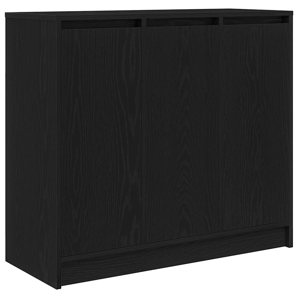 Credenza Rovere Nero 85x34x76 cm in Legno Multistrato 861626