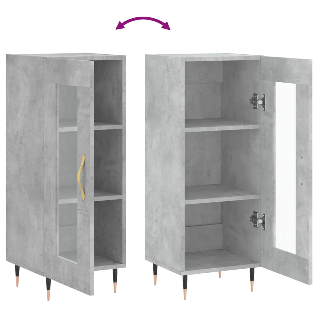 Credenza | Madia | Buffet da pranzo | Armadio da pranzo Grigio Cemento 34,5x34x90 cm in Legno Multistrato