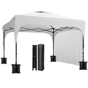 Casetto Giardino 3x3 m ¨C Zephmum ¨C Bianco Impermeabile Pieghevole con Sacche Sabbia