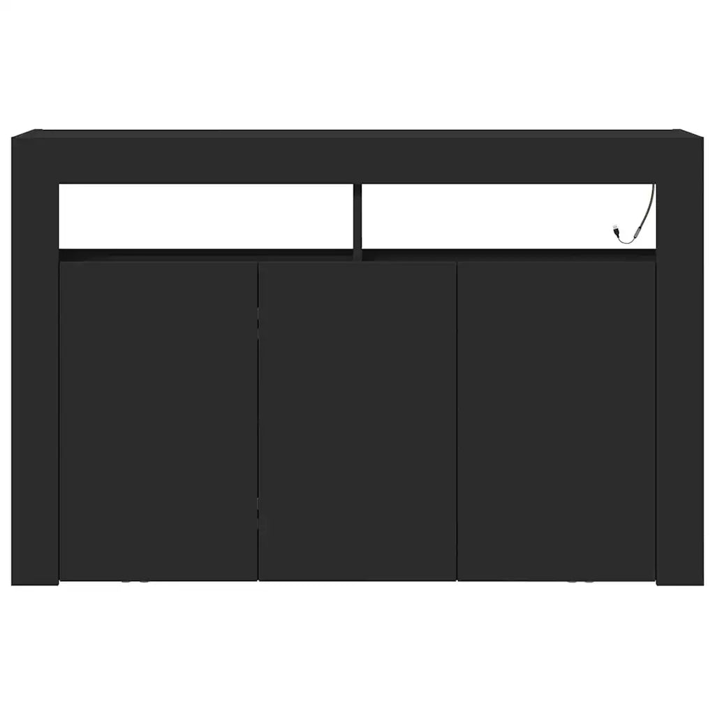 Credenza-Buffet-Armadio da cucina Nero 116 x 30 x 75 cm Legno multistrato
