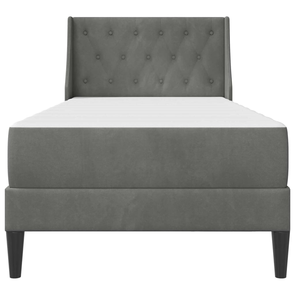 Struttura letto con materasso Grigio scuro 100 x 200 cm Velluto 3414778